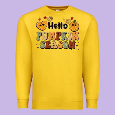 Hello Pumpkin Season Premium Sweatshirt Designed By Barkaloodesign