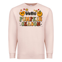 Pale Pink hello pumpkin season Premium Sweatshirt - BarkalooDesign