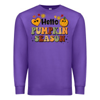 Purple hello pumpkin season Premium Sweatshirt - BarkalooDesign