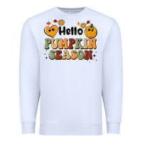 White hello pumpkin season Premium Sweatshirt - BarkalooDesign