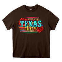 Chocolate Brown Texas Chica with roses Heavy Core Tee - Jasminsmagicworld