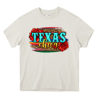 Cream Texas Chica with roses Heavy Core Tee - Jasminsmagicworld