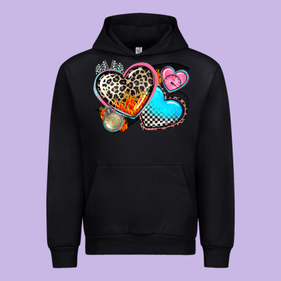 Western Leopard  Racing  Hearts Urban Hoodie Designed By Adodesignshop