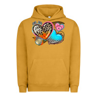 Pigment Peanut Butter western leopard  racing  hearts Urban Hoodie - AdoDesignShop