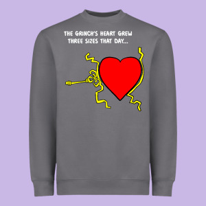 Grinch's Heart Grew Gift Heavyweight Sweatshirt Designed By Trangstudio