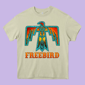 Thunderbird Freebird Heavy Core Tee Designed By Jahusdesignshop