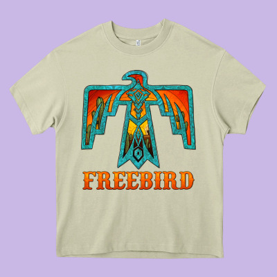 Thunderbird Freebird Heavy Core Tee Designed By Jahusdesignshop