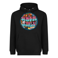 Black western groovy school nurse Heavyweight Hoodie - BarkalooDesign