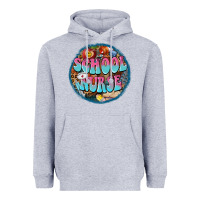 Heather Grey western groovy school nurse Heavyweight Hoodie - BarkalooDesign