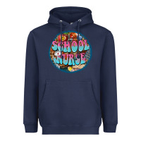 Navy western groovy school nurse Heavyweight Hoodie - BarkalooDesign