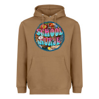 Toasted Coconut western groovy school nurse Heavyweight Hoodie - BarkalooDesign