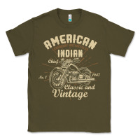 Army Green Retro Vintage American Motorcycle Indian for Old Biker Classic Tee - trangStudio