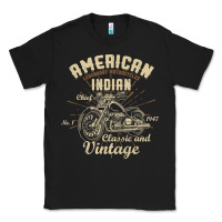 Black Retro Vintage American Motorcycle Indian for Old Biker Classic Tee - trangStudio