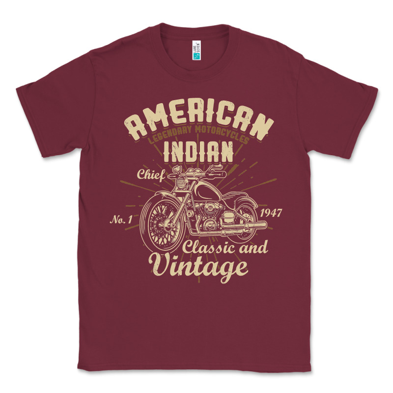 Retro Vintage American Motorcycle Indian For Old Biker Classic Tee by trangStudio | Teevron