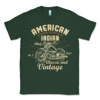 Sports Green Retro Vintage American Motorcycle Indian for Old Biker Classic Tee - trangStudio