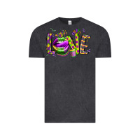 Vintage Black mardi gras love lips Vintage Tee - CowGirlArtShop