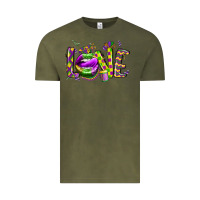Vintage Olive mardi gras love lips Vintage Tee - CowGirlArtShop