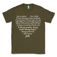 Army Green Love is patient Love is Kind 1 Corinthians 1348 Classic Tee - trangStudio