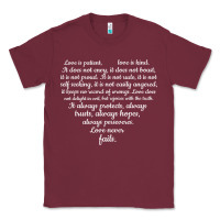 Burgundy Love is patient Love is Kind 1 Corinthians 1348 Classic Tee - trangStudio