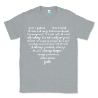 Heather Grey Love is patient Love is Kind 1 Corinthians 1348 Classic Tee - trangStudio
