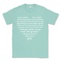 Seafoam Love is patient Love is Kind 1 Corinthians 1348 Classic Tee - trangStudio