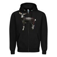 Black Alpine Goat Zipper Hoodie - LillyAllenDesigns