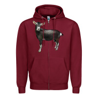 Burgundy Alpine Goat Zipper Hoodie - LillyAllenDesigns