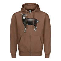 Chestnut Alpine Goat Zipper Hoodie - LillyAllenDesigns