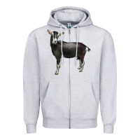 Heather Grey Alpine Goat Zipper Hoodie - LillyAllenDesigns