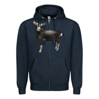 Navy Alpine Goat Zipper Hoodie - LillyAllenDesigns