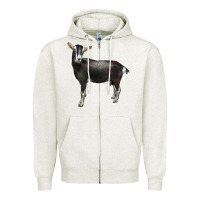 Oatmeal Heather Alpine Goat Zipper Hoodie - LillyAllenDesigns
