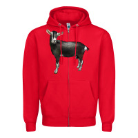 Red Alpine Goat Zipper Hoodie - LillyAllenDesigns