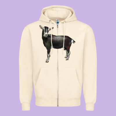 Alpine Goat Zipper Hoodie Designed By Lillyallendesigns