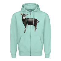 Seafoam Alpine Goat Zipper Hoodie - LillyAllenDesigns