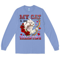 Colony Blue my cat is my valentine Long Sleeve Tee - OliviaCreatesArt