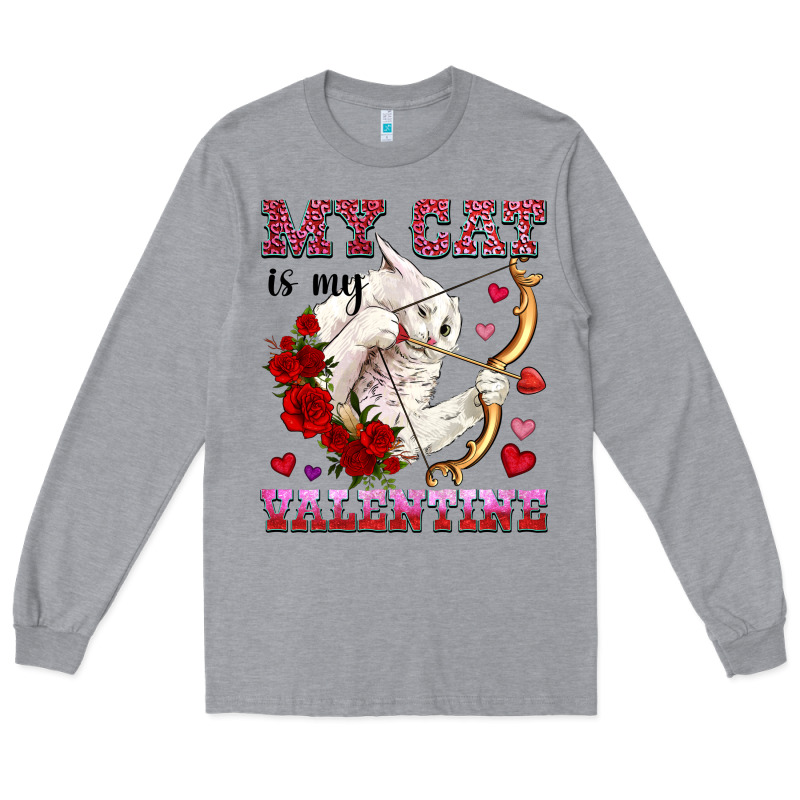 My Cat Is My Valentine Long Sleeve Tee by OliviaCreatesArt | Teevron
