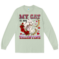 Matcha my cat is my valentine Long Sleeve Tee - OliviaCreatesArt