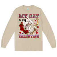 Mushroom my cat is my valentine Long Sleeve Tee - OliviaCreatesArt