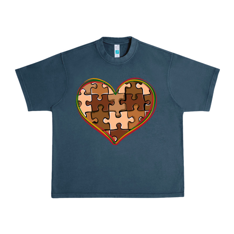 Melanin Skin Tone Heart Black History Urban Heavy Tee by CowGirlArtShop | Teevron
