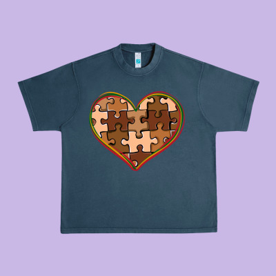 Melanin Skin Tone Heart Black History Urban Heavy Tee Designed By Cowgirlartshop
