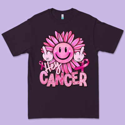 Hey Cancer Smiley Face Breast Cancer Premium Tee Designed By Ranaportraitstore