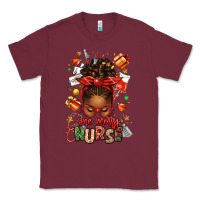 Burgundy one merry nurse afro messy bun Classic Tee - texasbilliewilder