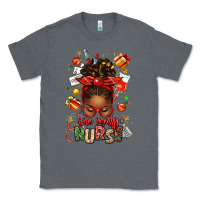 Charcoal Heather one merry nurse afro messy bun Classic Tee - texasbilliewilder
