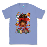 Colony Blue one merry nurse afro messy bun Classic Tee - texasbilliewilder