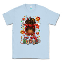 Dusty Blue one merry nurse afro messy bun Classic Tee - texasbilliewilder