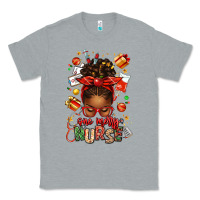 Heather Grey one merry nurse afro messy bun Classic Tee - texasbilliewilder