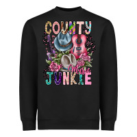 Black country music junkie Heavyweight Sweatshirt - CowhideDigitalArt