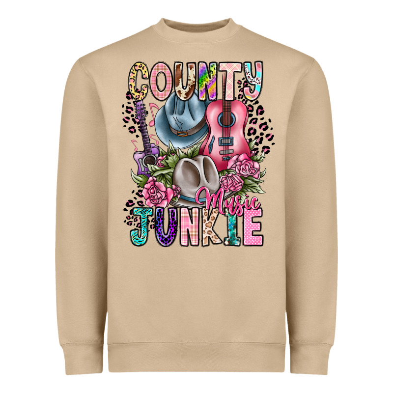 Country Music Junkie Heavyweight Sweatshirt by CowhideDigitalArt | Teevron