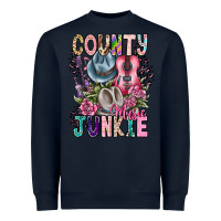 Navy country music junkie Heavyweight Sweatshirt - CowhideDigitalArt