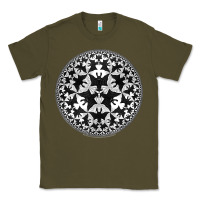 Army Green M.C. Escher Circle Limit IV Classic Tee - trangStudio